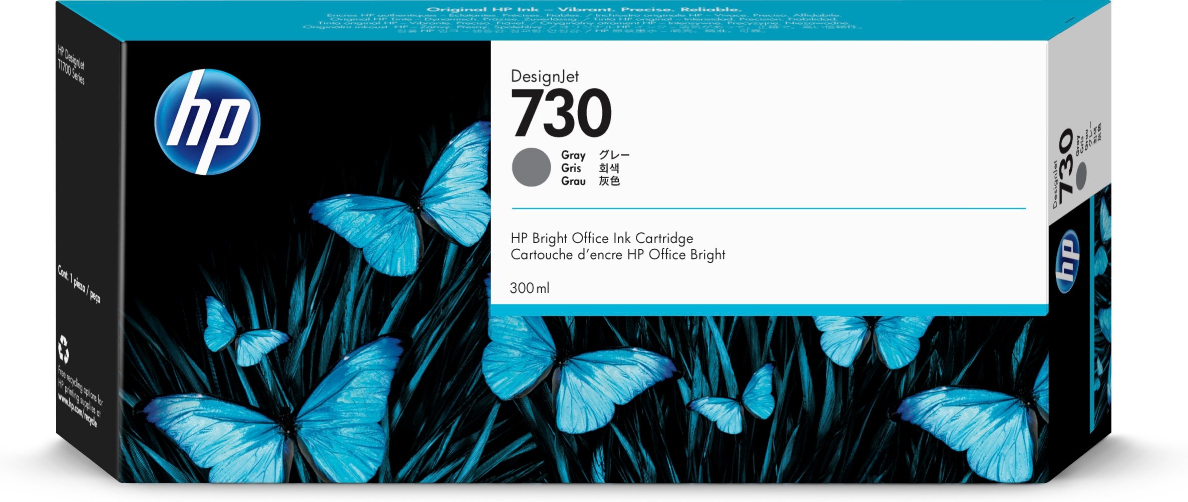 CARTUCHO TINTA HP 730 GRIS 300ML