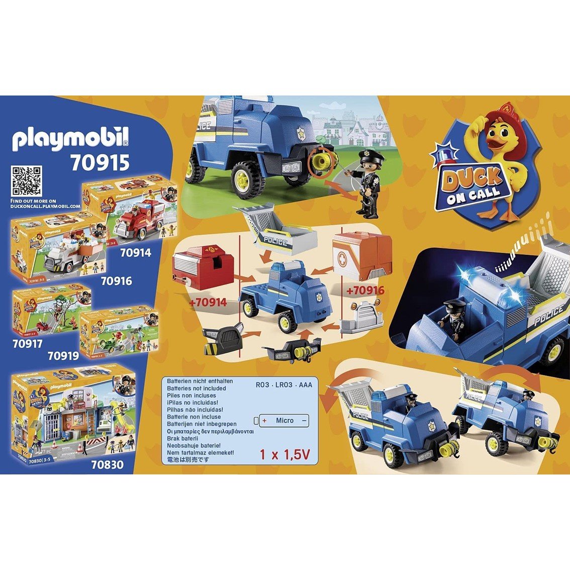 PLAYMOBIL DUCK ON CALL VEHICULO DE EMERGENCIA DE LA POLICIA