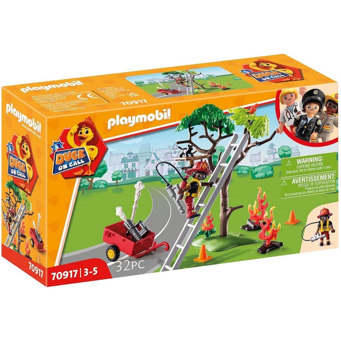 PLAYMOBIL DUCK ON CALL ACCION RESCATE DE BOMBEROS ¡RESCATA AL GATO!
