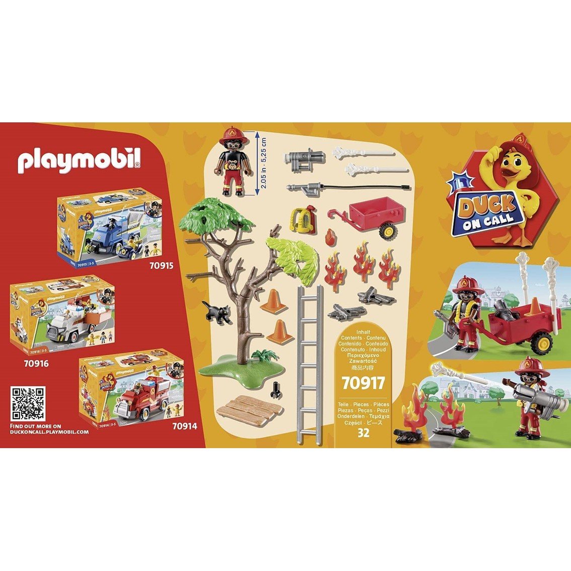 PLAYMOBIL DUCK ON CALL ACCION RESCATE DE BOMBEROS ¡RESCATA AL GATO!