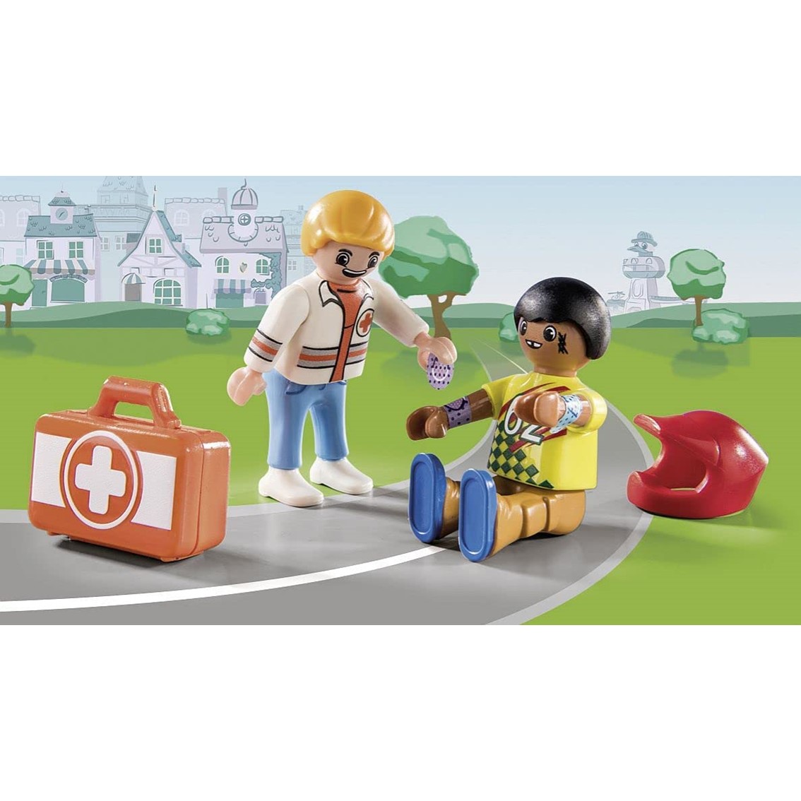 PLAYMOBIL DUCK ON CALL ACCION AMBULANCIA AYUDA AL PILOTO DE CARRERAS