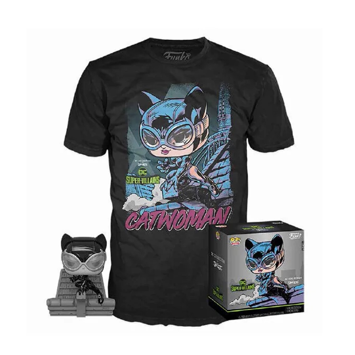 POP & TEE DC JIM LEE CATWOMAN FUNKO + CAMISETA TALLA M