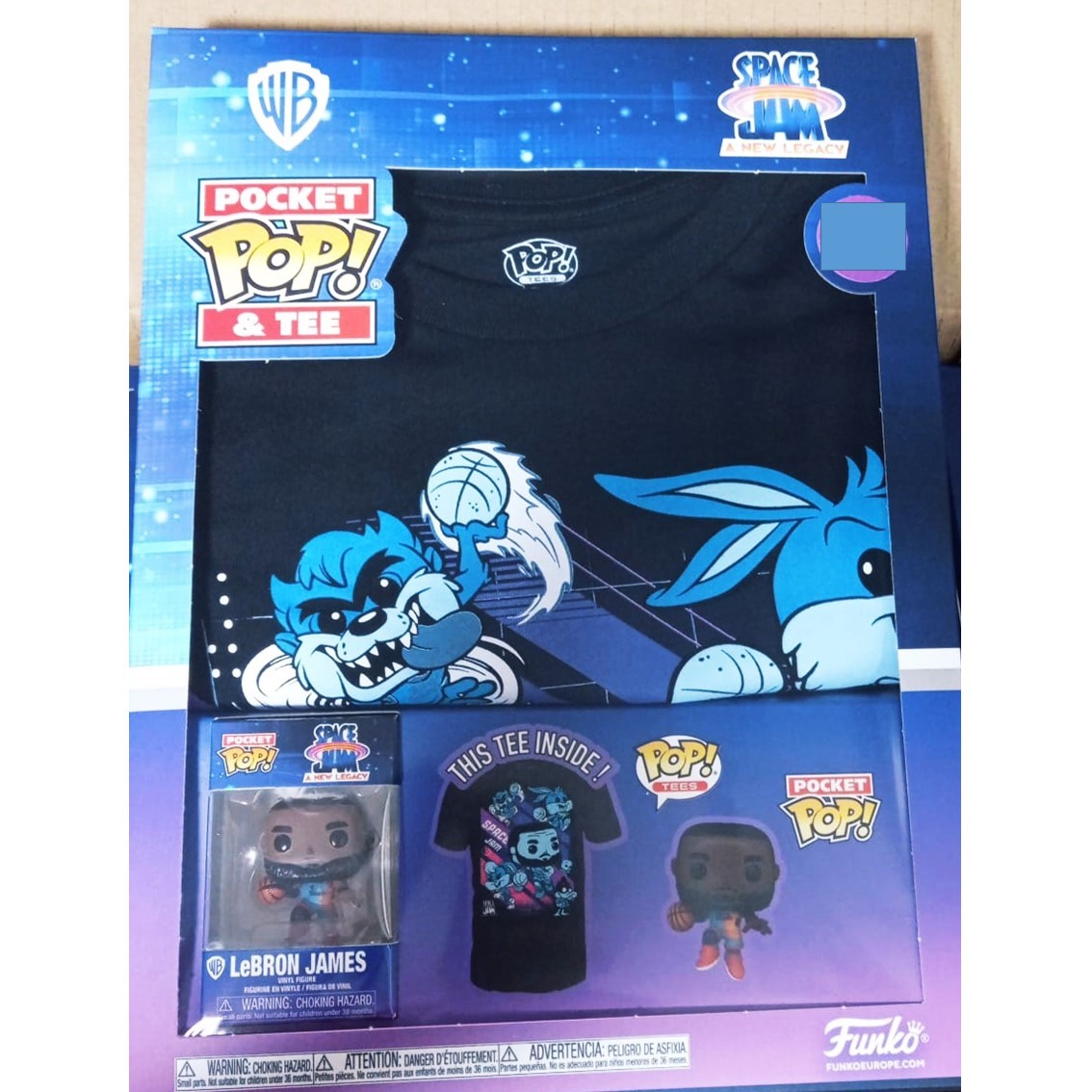 POP & TEE SPACE JAM LOONEY TUNES LEBRON JAMES FUNKO + CAMISETA TALLA XL