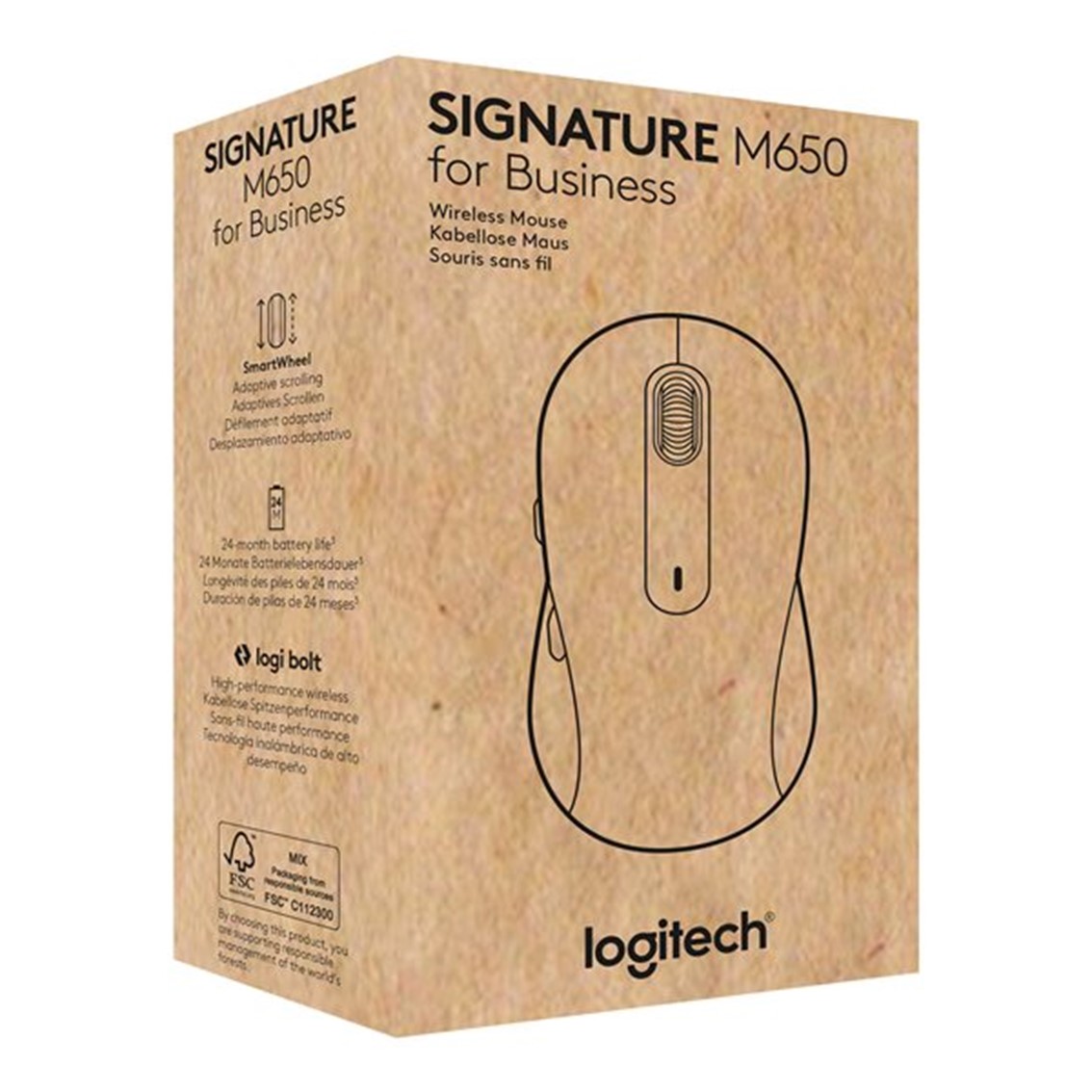 MOUSE RATON LOGITECH M650 FOR BUSINESS MEDIANO WIRELESS INALAMBRICO BLANCO CRUDO