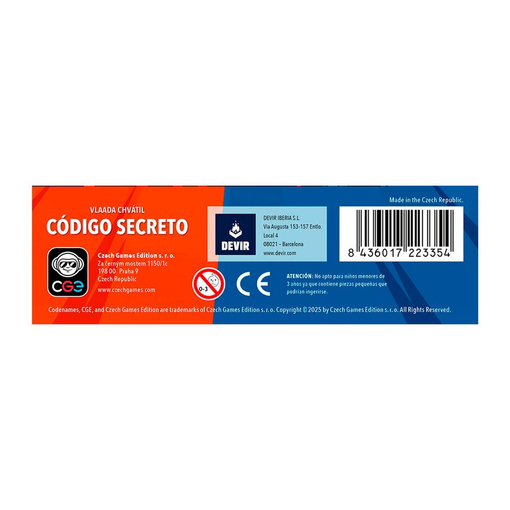 JUEGO DE MESA DEVIR CÓDIGO SECRETO PEGI 8