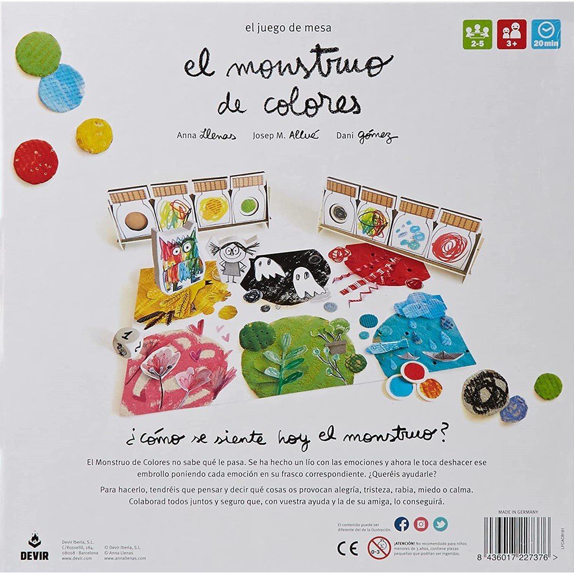 JUEGO DE MESA DEVIR EL MONSTRUO DE COLORES PEGI 3