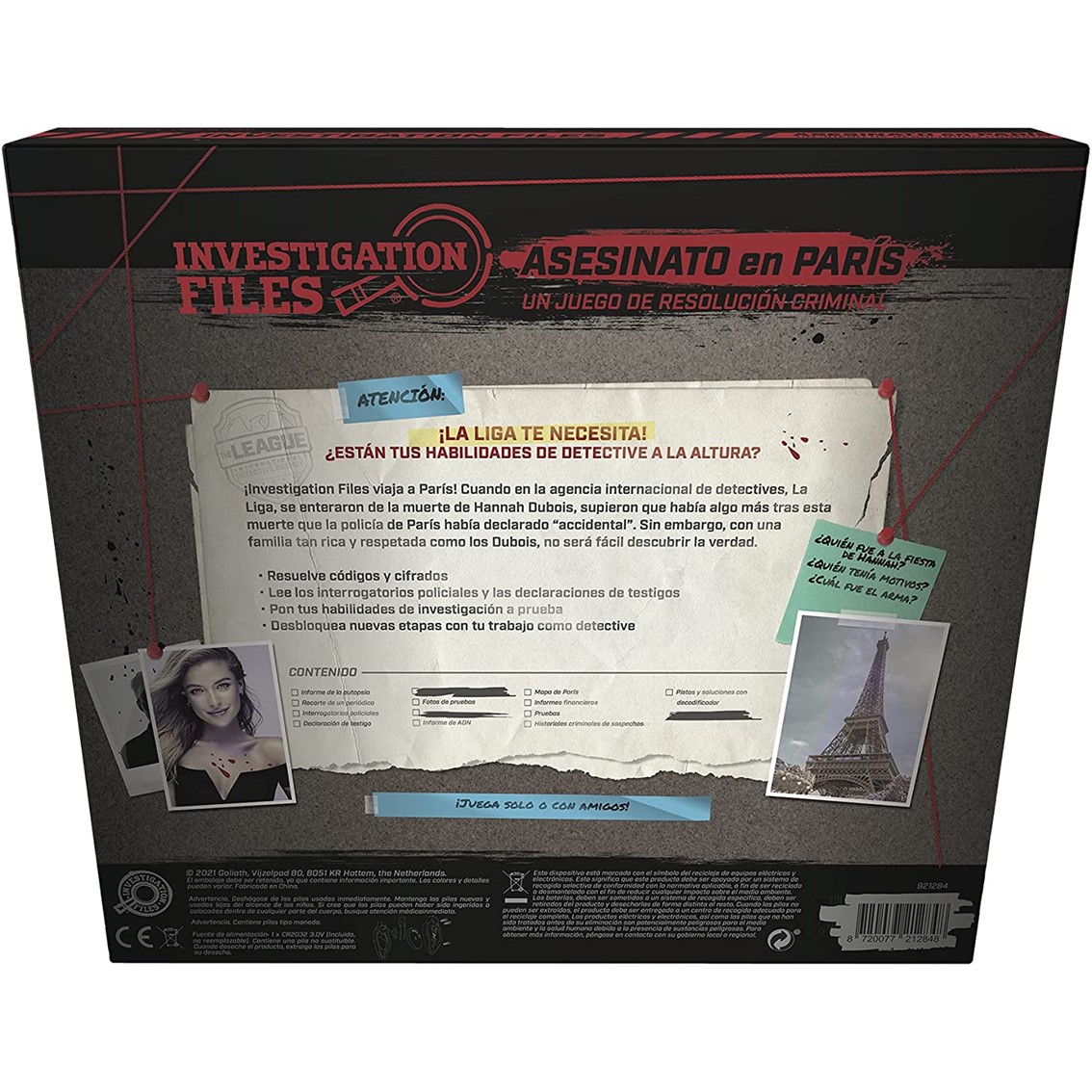 JUEGO DE MESA INVESTIGATION FILES: ASESINATO EN PARIS PEGI 14