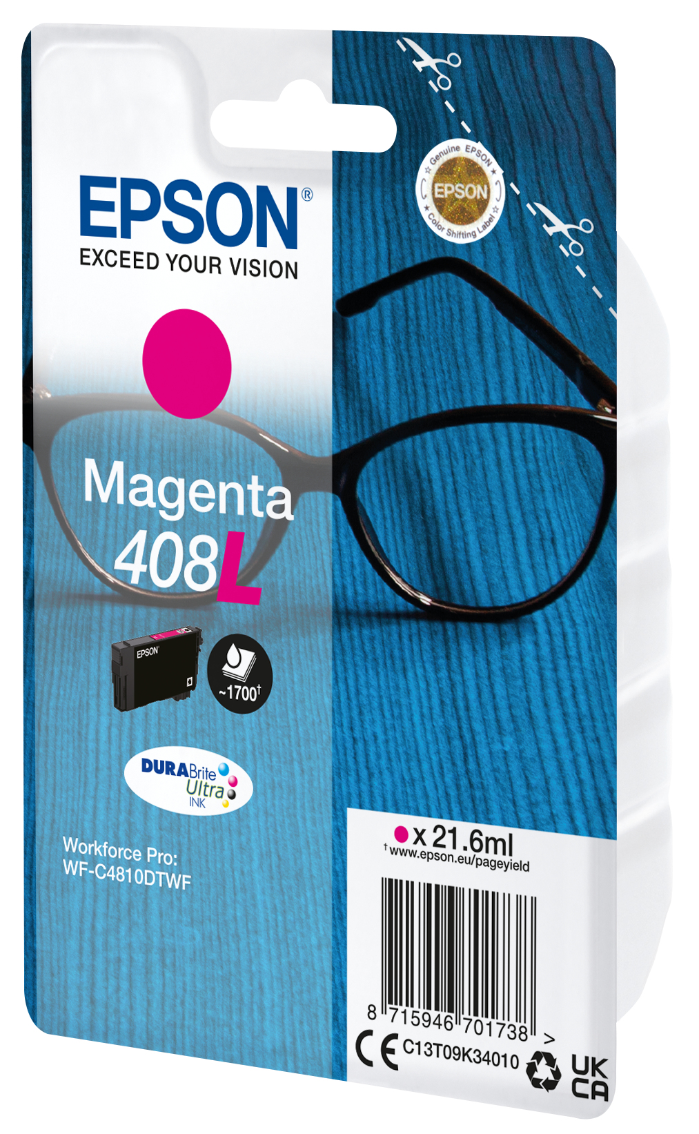 CARTUCHO TINTA EPSON 408L MAGENTA DURABRITE 408L ULTRA INK