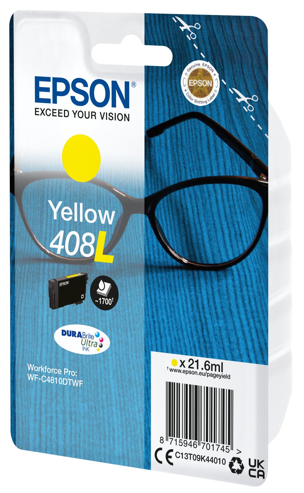 CARTUCHO TINTA EPSON 408L AMARILLO DURABRITE 408L ULTRA INK