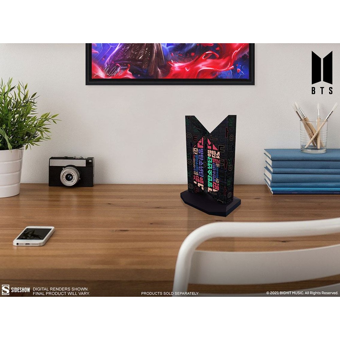 ESTATUA PREMIUM SIDESHOW BTS LOGO HANGEUL EDITION 18 CM