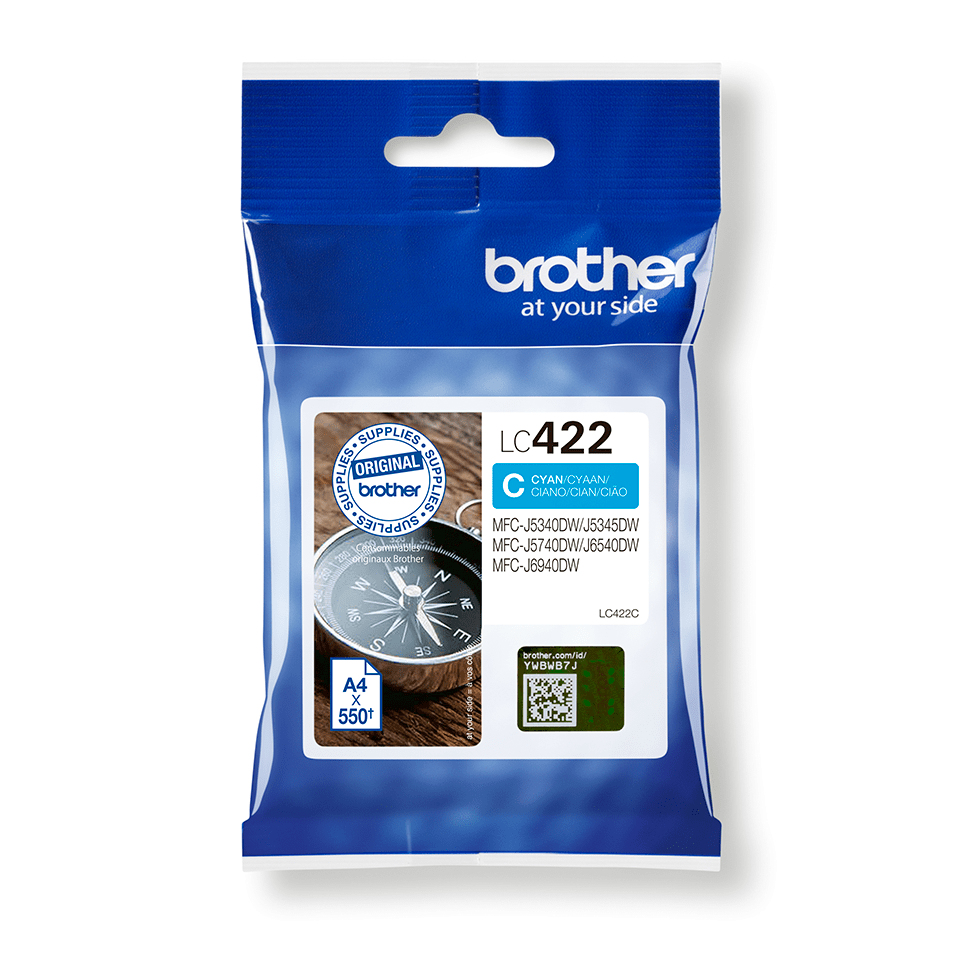 CARTUCHO TINTA BROTHER LC422C CIAN 550 PAGINAS
