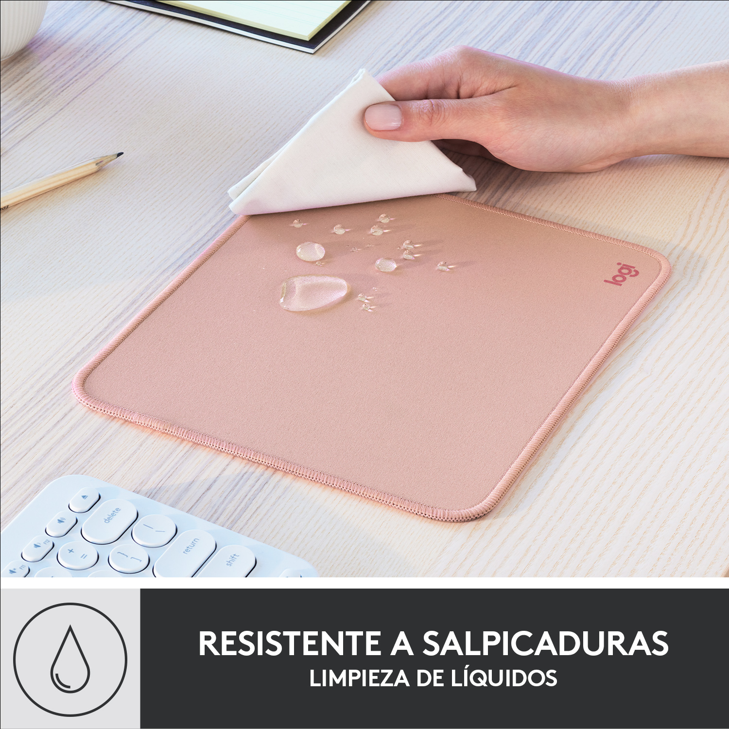 ALFOMBRILLA LOGITECH DESK MAT STUDIO SERIES ROSA OSCURO