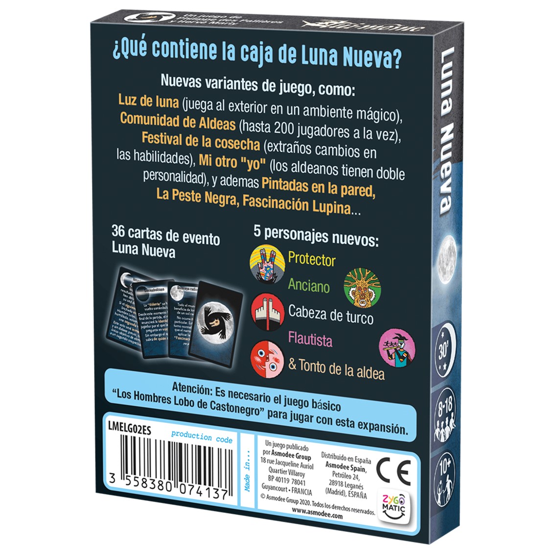 JUEGO DE MESA LOS HOMBRES LOBO DE CASTRONEGRO LUNA NUEVA PEGI 10
