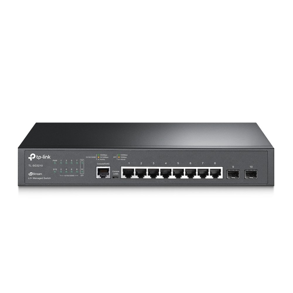 SWITCH 11 PUERTOS TP-LINK TL-SG3210 8 PUERTOS 10/100/1000 2 PUERTOS SFP 1 PUERTO PARA CONSOLA