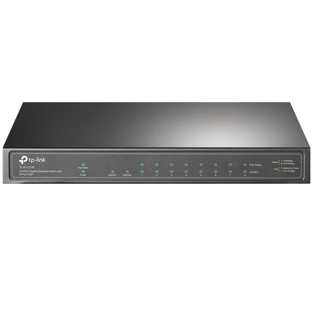 SWITCH 10 PUERTOS TP-LINK TL-SG1210P 10/100/1000 8 PUERTOS POE+ 1 PUERTO SFP