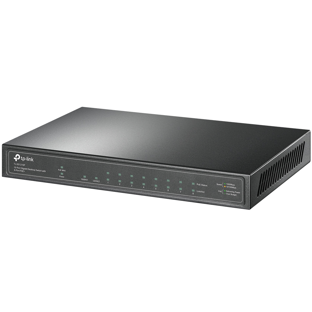 SWITCH 10 PUERTOS TP-LINK TL-SG1210P 10/100/1000 8 PUERTOS POE+ 1 PUERTO SFP