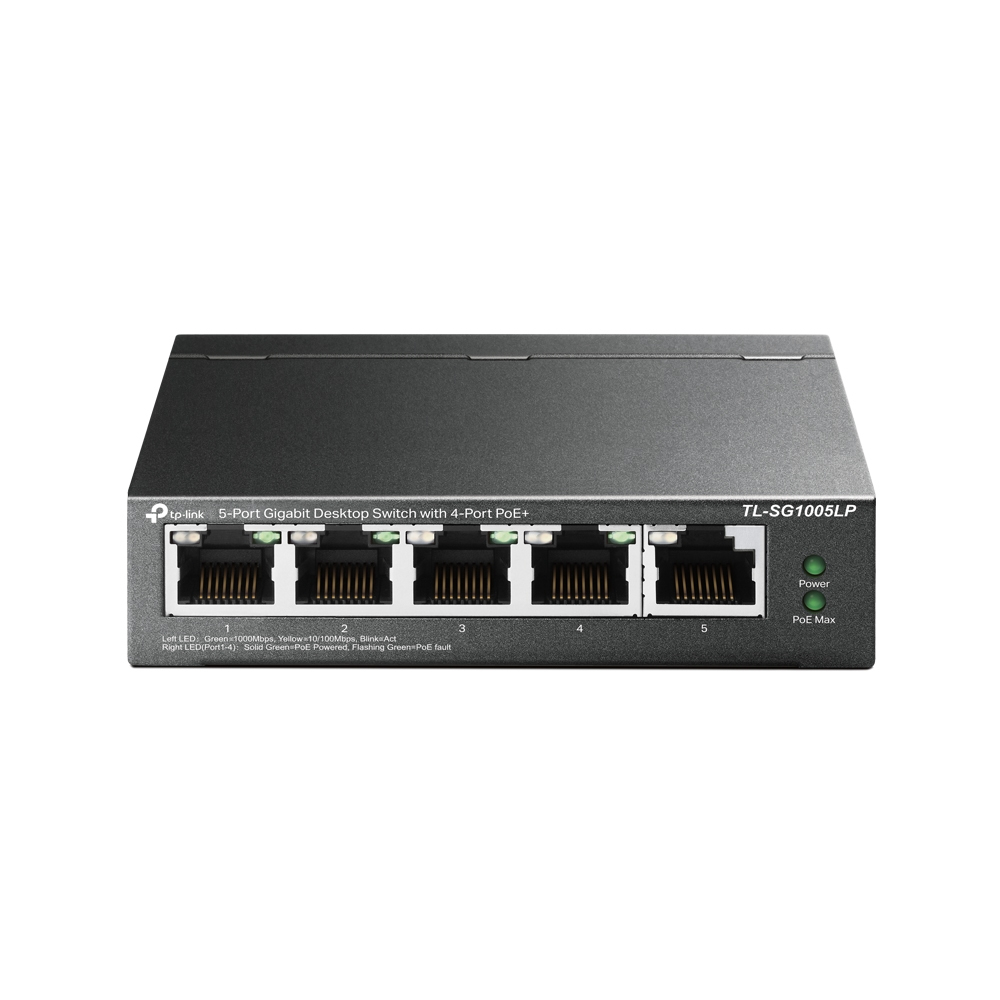 SWITCH 5 PUERTOS TP-LINK TL-SG1005LP 10/100/1000 4 PUERTOS POE+