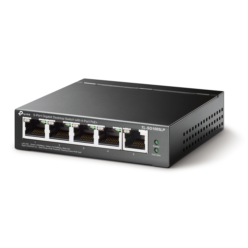 SWITCH 5 PUERTOS TP-LINK TL-SG1005LP 10/100/1000 4 PUERTOS POE+