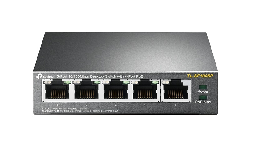SWITCH 5 PUERTOS TP-LINK TL-SF1005P 10/100 4 PUERTOS POE