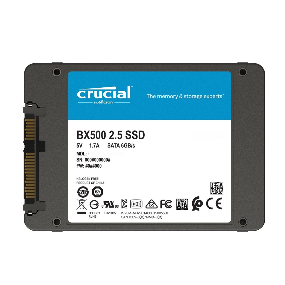 DISCO DURO INTERNO SSD CRUCIAL BX500 500GB 2.5" 3D NAND SATA 6GB/S