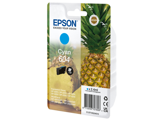 CARTUCHO EPSON 604 CIAN C13T10G24010 XP2200 WF-2910 PIÑA