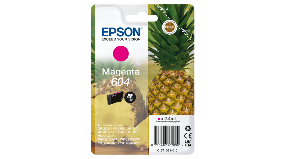 CARTUCHO EPSON 604 MAGENTA C13T10G34010 XP2200 WF-2910 PIÑA
