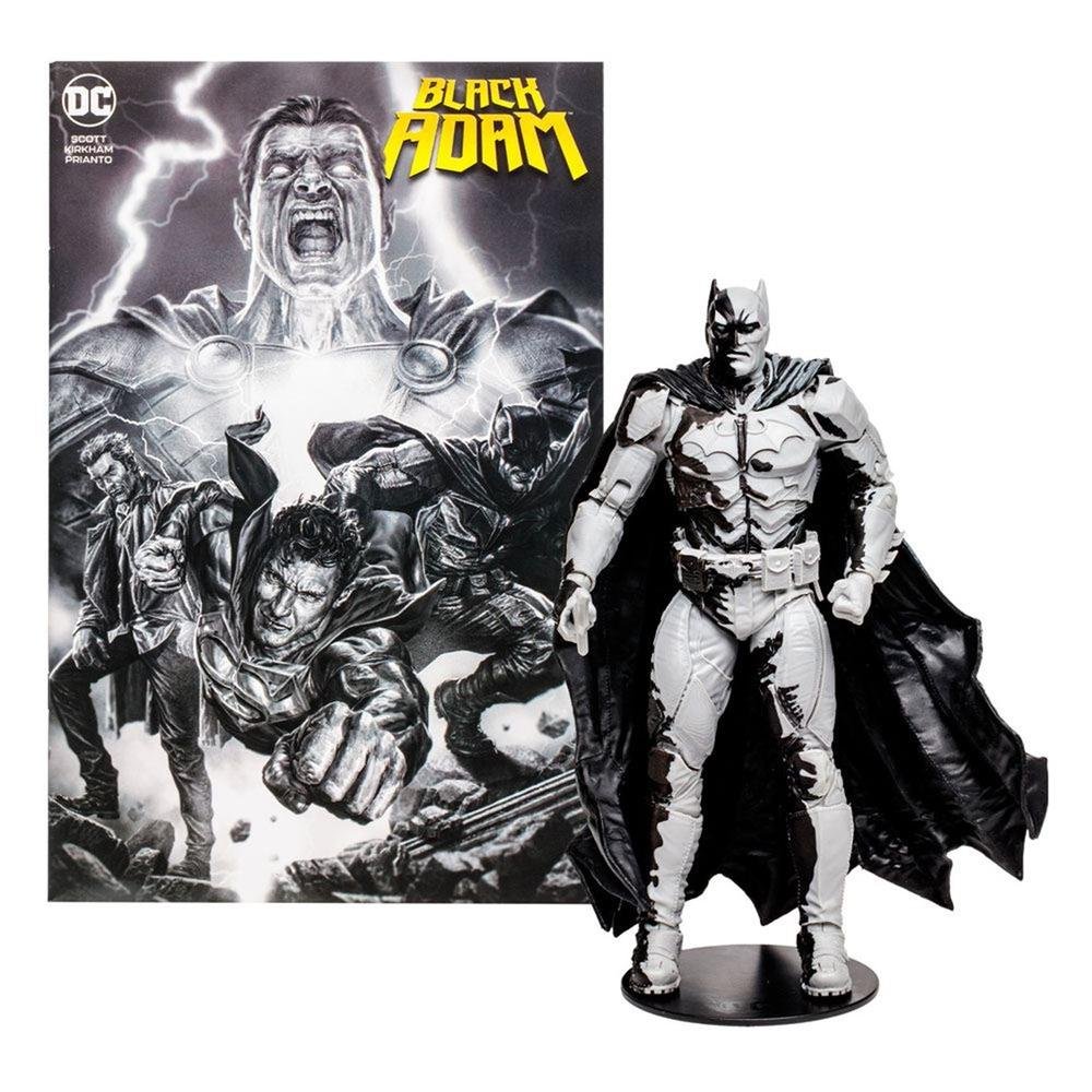 FIGURA Y COMIC MCFARLANE TOYS DC COMICS BLACK ADAM BATMAN LINE ART VARIANT`