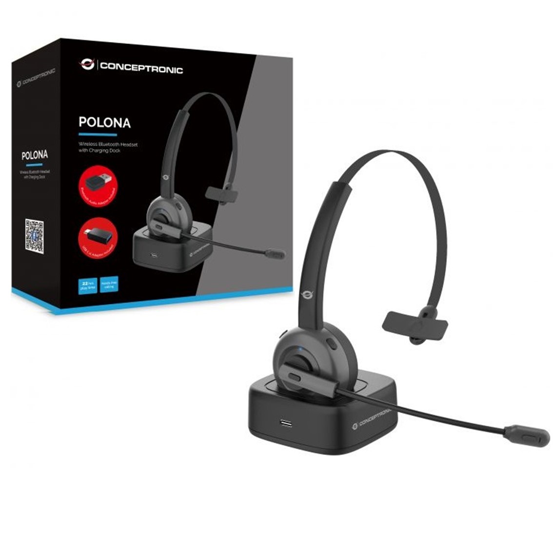 AURICULAR CONCEPTRONIC BLUETOOTH POLONA03BDA CON BASE DE CARGA HEADSET MONO