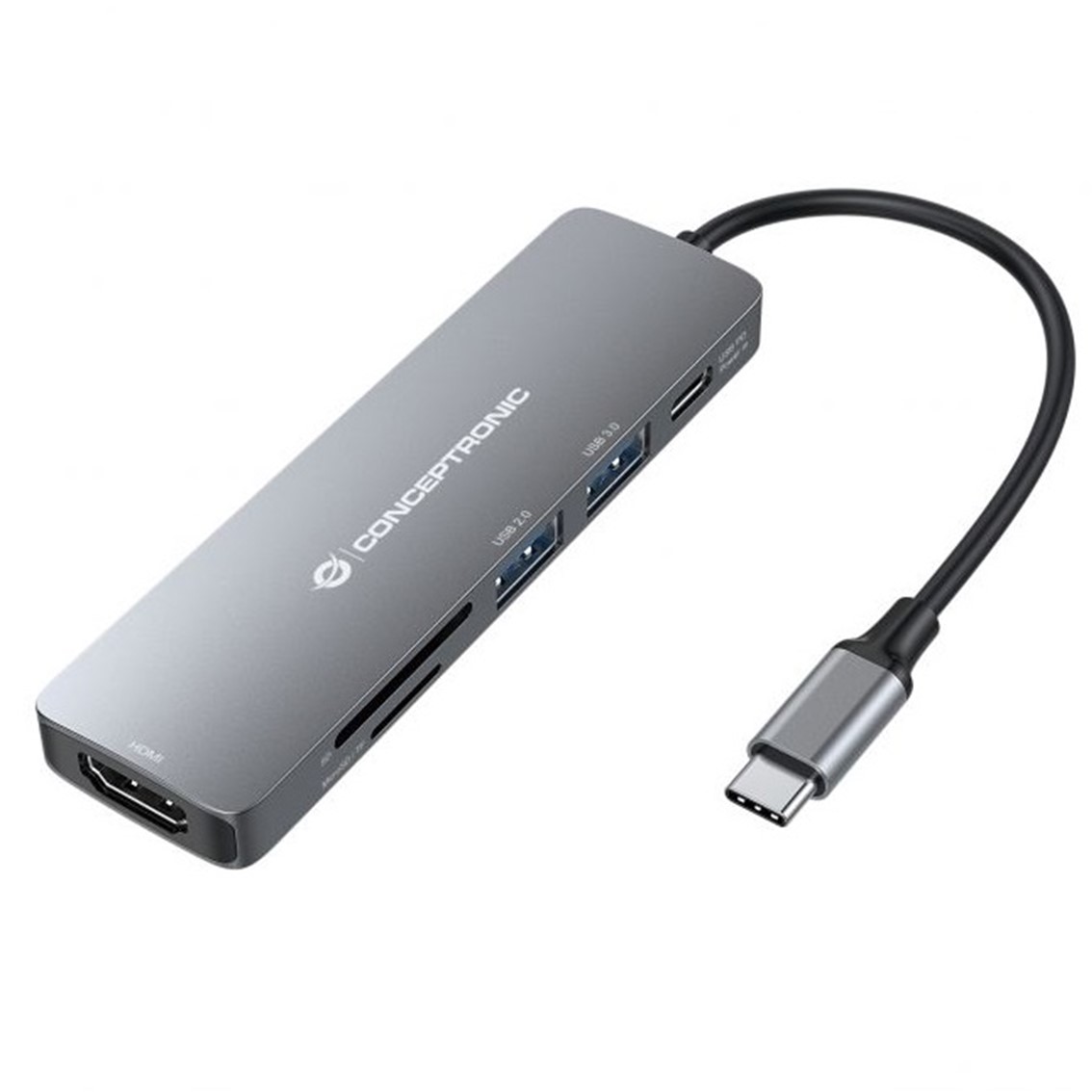 ADAPTADOR USB-C 6EN1 CONCEPTRONIC DONN11/ HDMI USB 3.0 / LECTOR SD