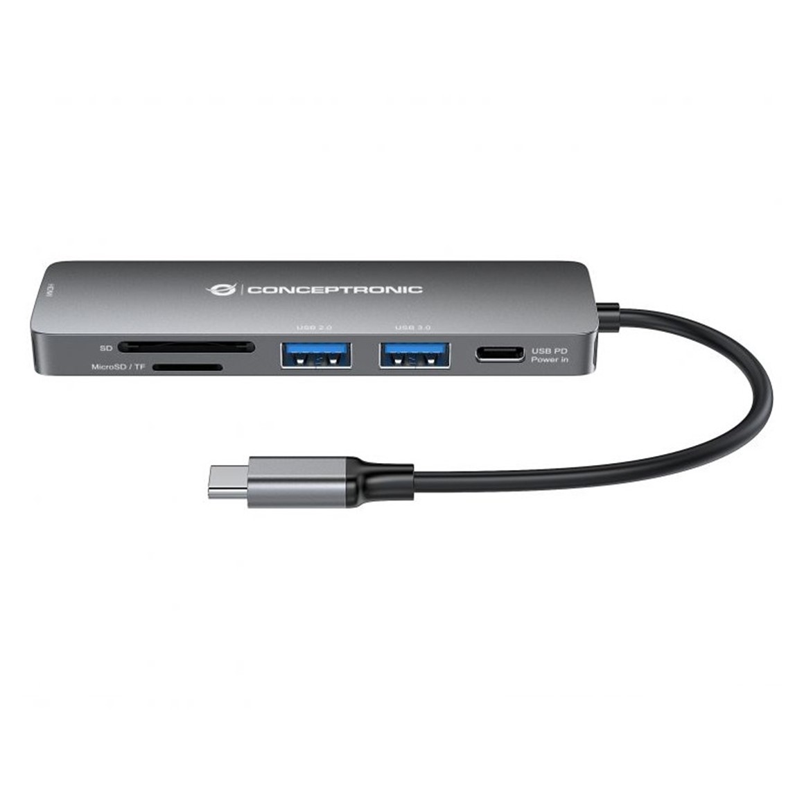 ADAPTADOR USB-C 6EN1 CONCEPTRONIC DONN11/ HDMI USB 3.0 / LECTOR SD