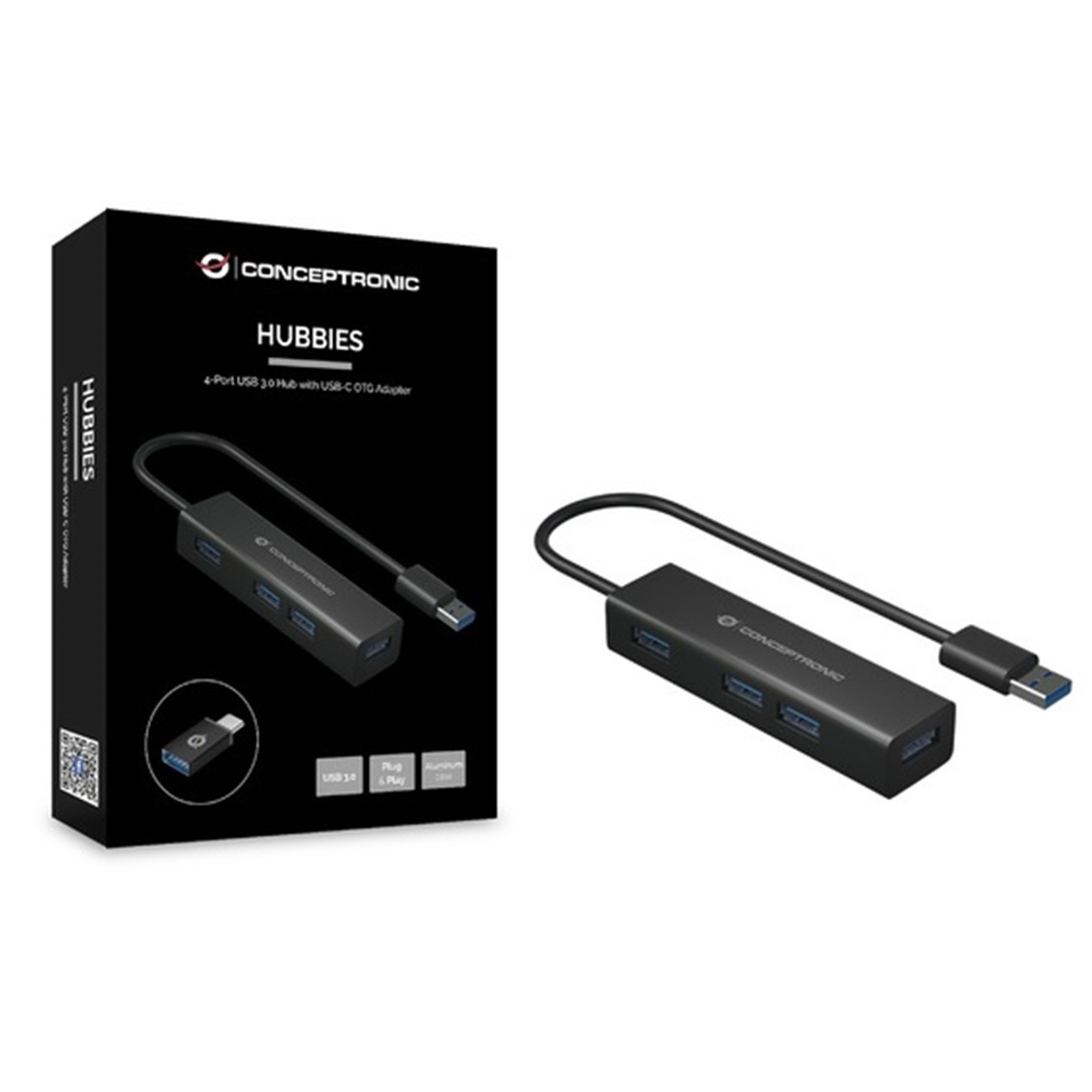 HUB USB 3.0 CONCEPTRONIC HUBBIES06B 4 PUERTOS