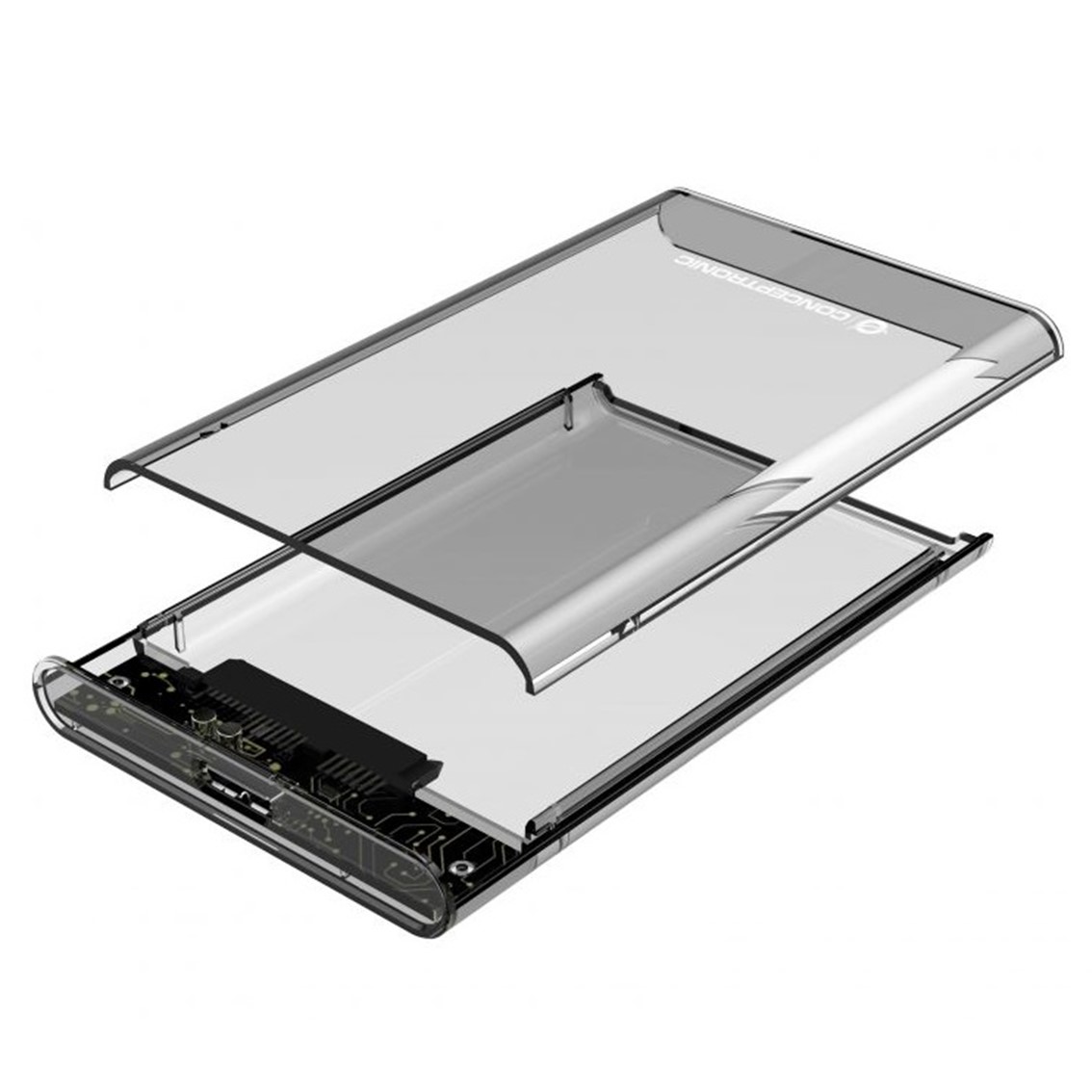 CAJA EXTERNA CONCEPTRONIC USB 3.0 SATA TRANSPARENTE SIN TORNILLOS DANTE03T