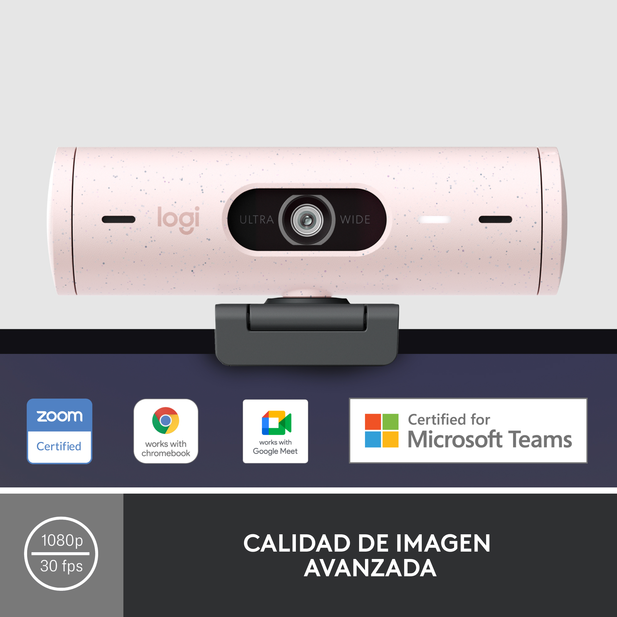 WEBCAM LOGITECH BRIO 500 ROSA FULL HD/ USB TIPO C