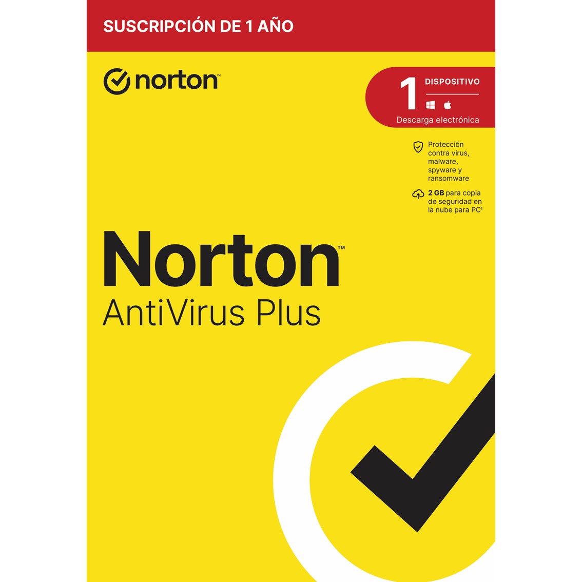 ANTIVIRUS NORTON PLUS 2GB ESPAÑOL 1 USUARIO 1 DISPOSITIVO 1 AÑO EN CAJA GENERIC RSP MM GUM