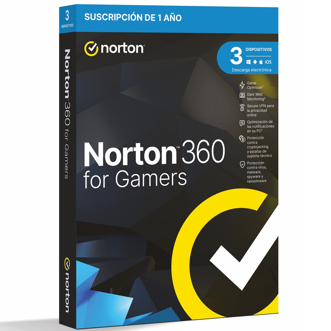 ANTIVIRUS NORTON 360 FOR GAMERS 50GB ESPAÑOL 1 USUARIO 3 DISPOSITIVOS 1 AÑO CAJA GENERIC RSP MM GUM