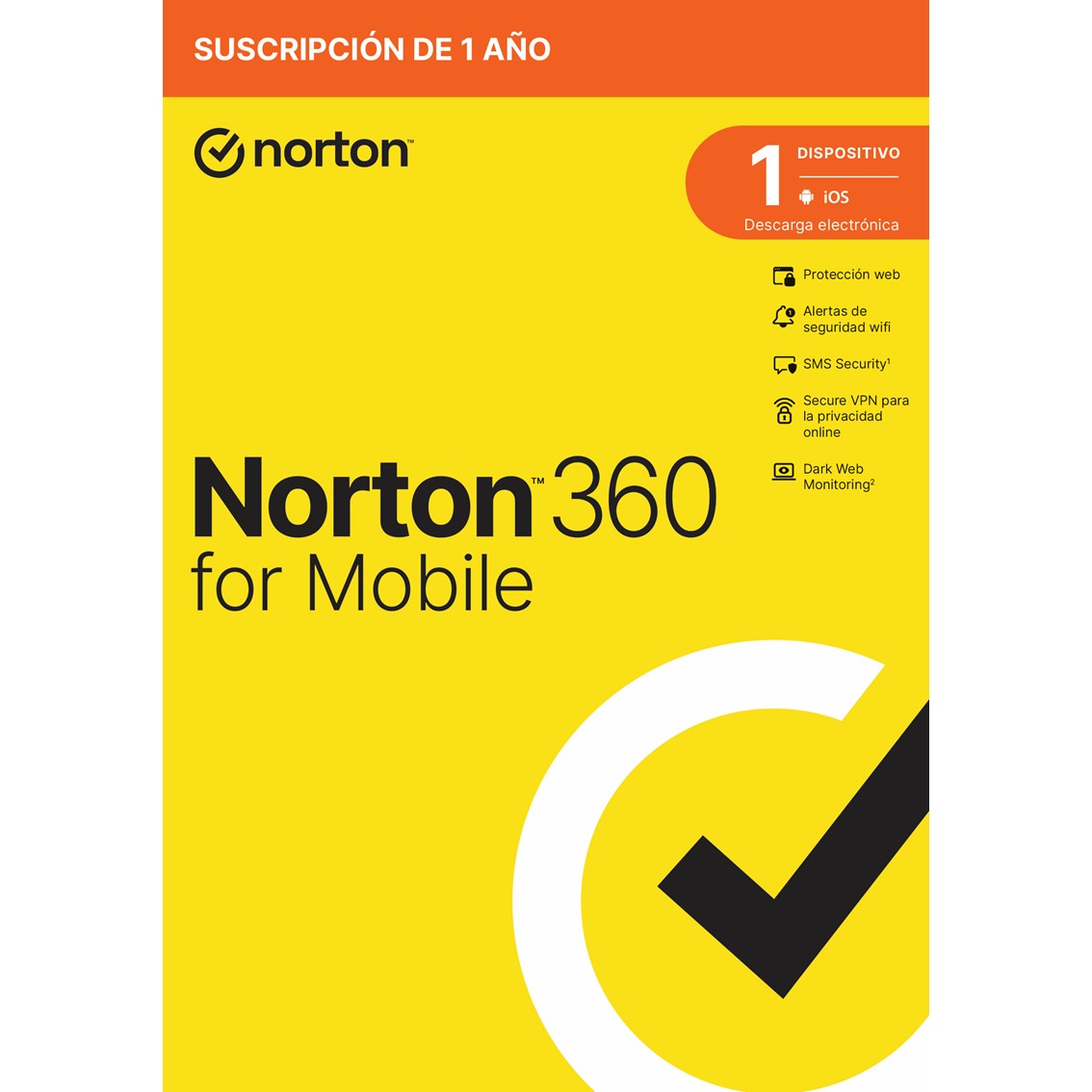 ANTIVIRUS NORTON 360 MOBILE ESPAÑOL 1 USUARIO 1 DISPOSITIVO 1 AÑO CAJA GENERIC RSP MM GUM