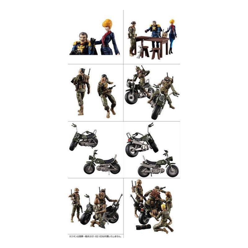 FIGURAS MEGAHOUSE G.M.G MOBILE SUIT GUNDAM PRINCIPALITY OF ZEON TEAM RAMBA RAL SET