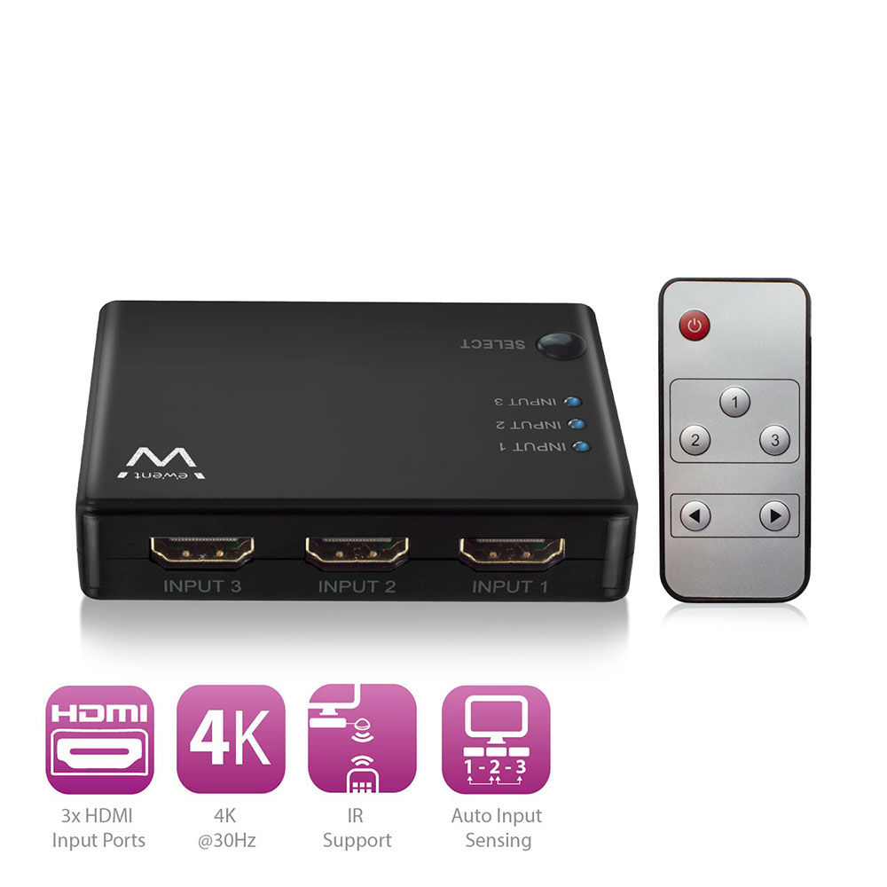 SWITCH HDMI EWENT EW3730 4K 3 X 1