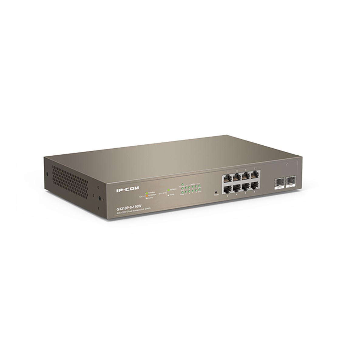 SWITCH 10 PUERTOS IP-COM 8 PUERTOS GIGABIT ETHERNET 2 PUERTOS SFP