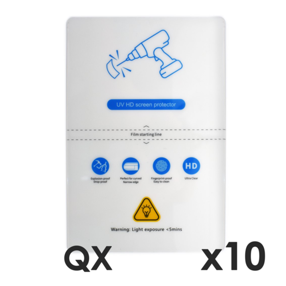 LAMINAS DE FIJACION QCHARX ALTAS PRESTACIONES HIDROGEL HD QX HIBRIDA MEDIANTE ULTRAVIOLETA UV PACK 10 UD PARA Qx1