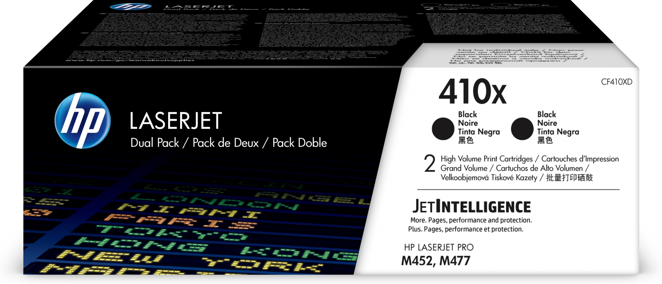 PACK TONER HP LASERJET 410X ALTA CAPACIDAD 2 UDS CF410XD