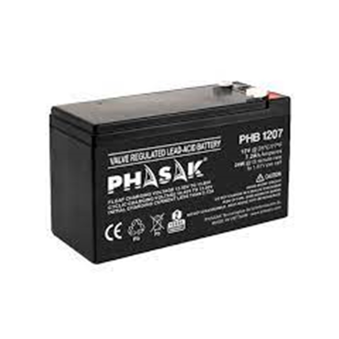 BATERIA PHASAK PHB 1207 COMPATIBLE PARA SAIS 7Ah 12V ACIDO/PLOMO