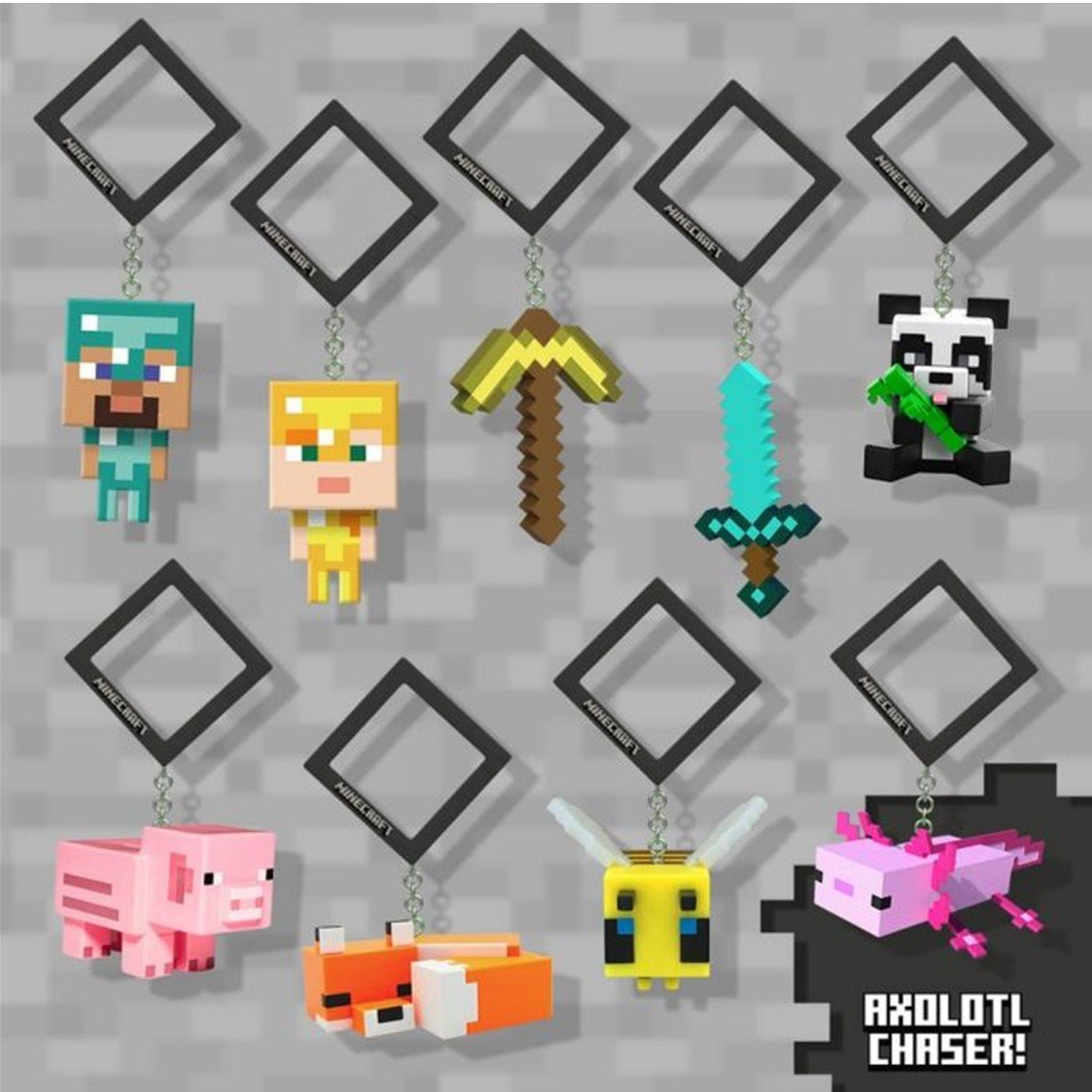 FIGURA CON COLGANTE BACKPACK BUDIES PALADONE MINECRAFT T2