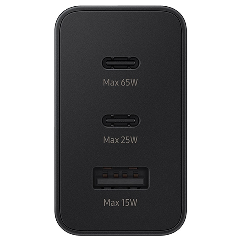 CARGADOR SAMSUNG DUO USB TIPO A + 2 X USB TIPO C NEGRO 65W