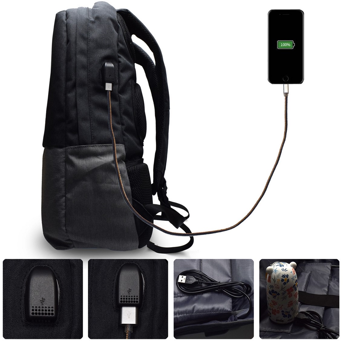 MOCHILA EWENT URBAN NOTEBOOK BACKPACK 17.3" CON PUERTO DE CARGA USB