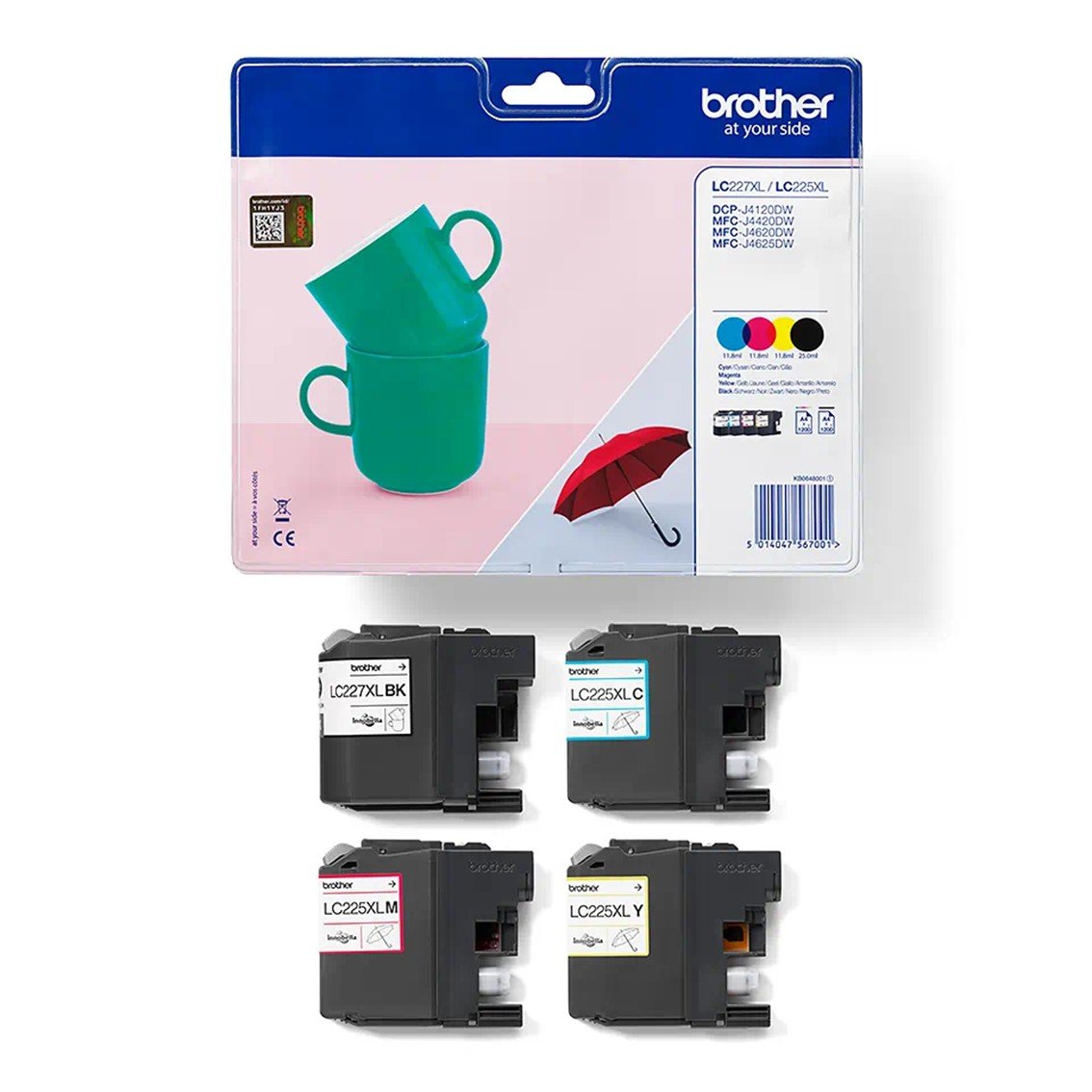 PACK CARTUCHOS TINTA BROTHER LC227XLVALBP NEGRO CIAN MAGENTA AMARILLO