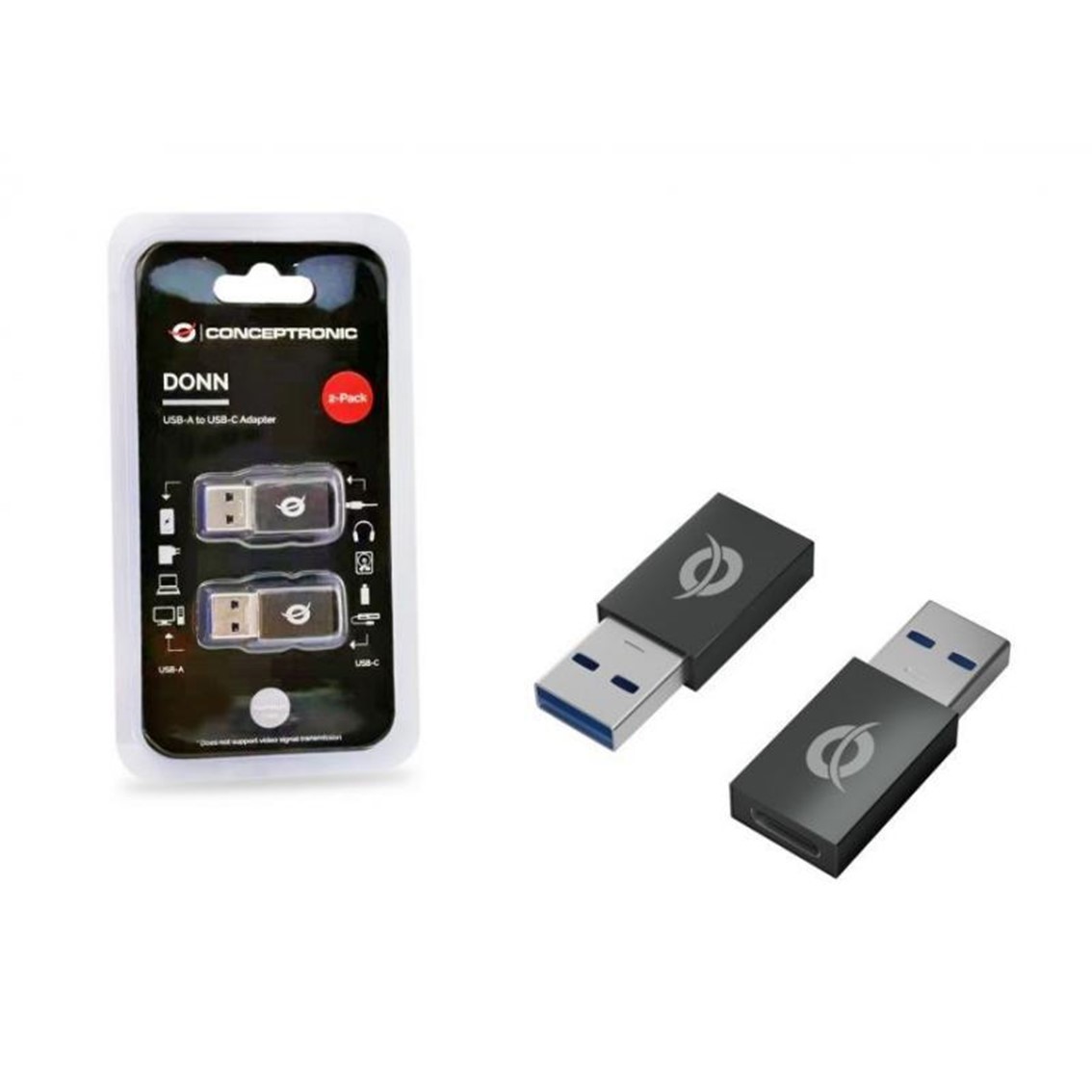 KIT ADAPTADORES CONCEPTRONIC USB 3.0 A USB TIPO C MACHO-HEMBRA 2 UNIDADES