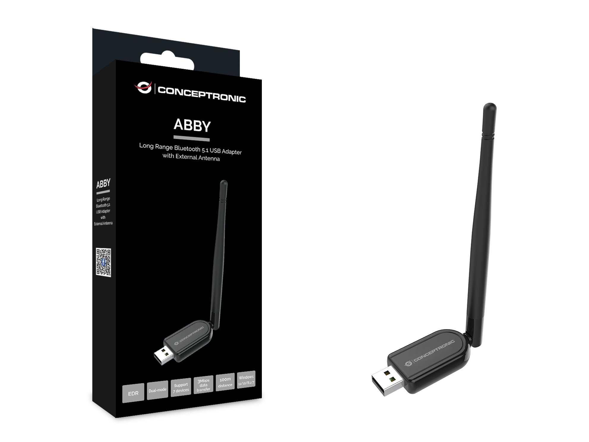 ADAPTADOR CONCEPTRONIC USB BLUETOOTH ABBY07B 5.1 LARGO ALCANCE 100M