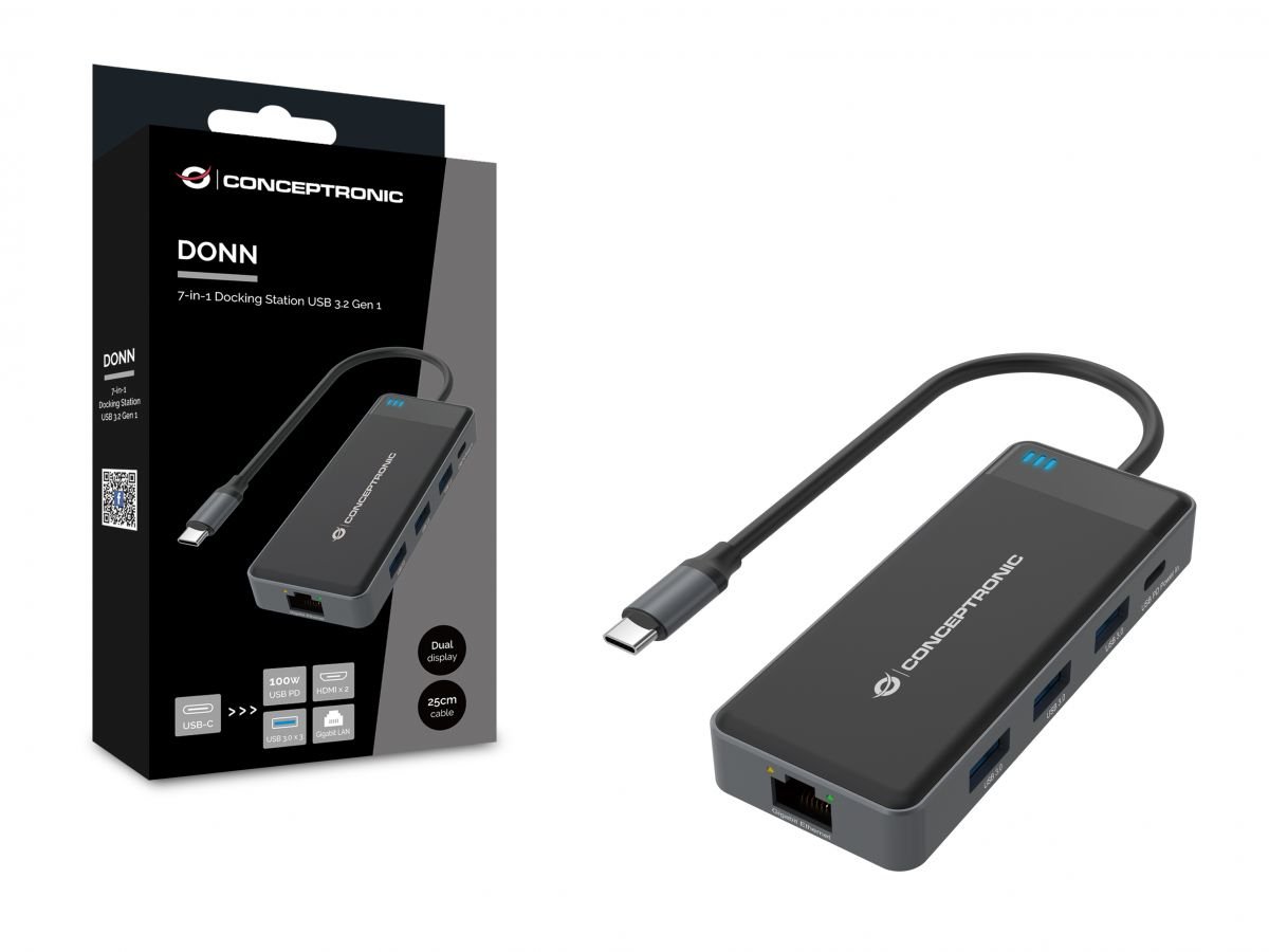 ADAPTADOR CONCEPTRONIC USB TIPO C A GIGABIT ETHERNET RJ45/ CON HUB USB 3.2 3 PUERTOS/ USB TIPO C