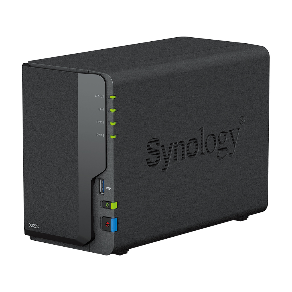 SERVIDOR NAS SYNOLOGY DISK STATION DS223 2BAY 1.7 GHZ QC 2GB DDR 4 1 X GBE 3X USB 3.2